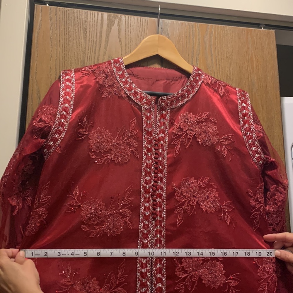 Women’s Burgundy 2 Piece Abaya(measurements in photos) - Picture 9 of 11